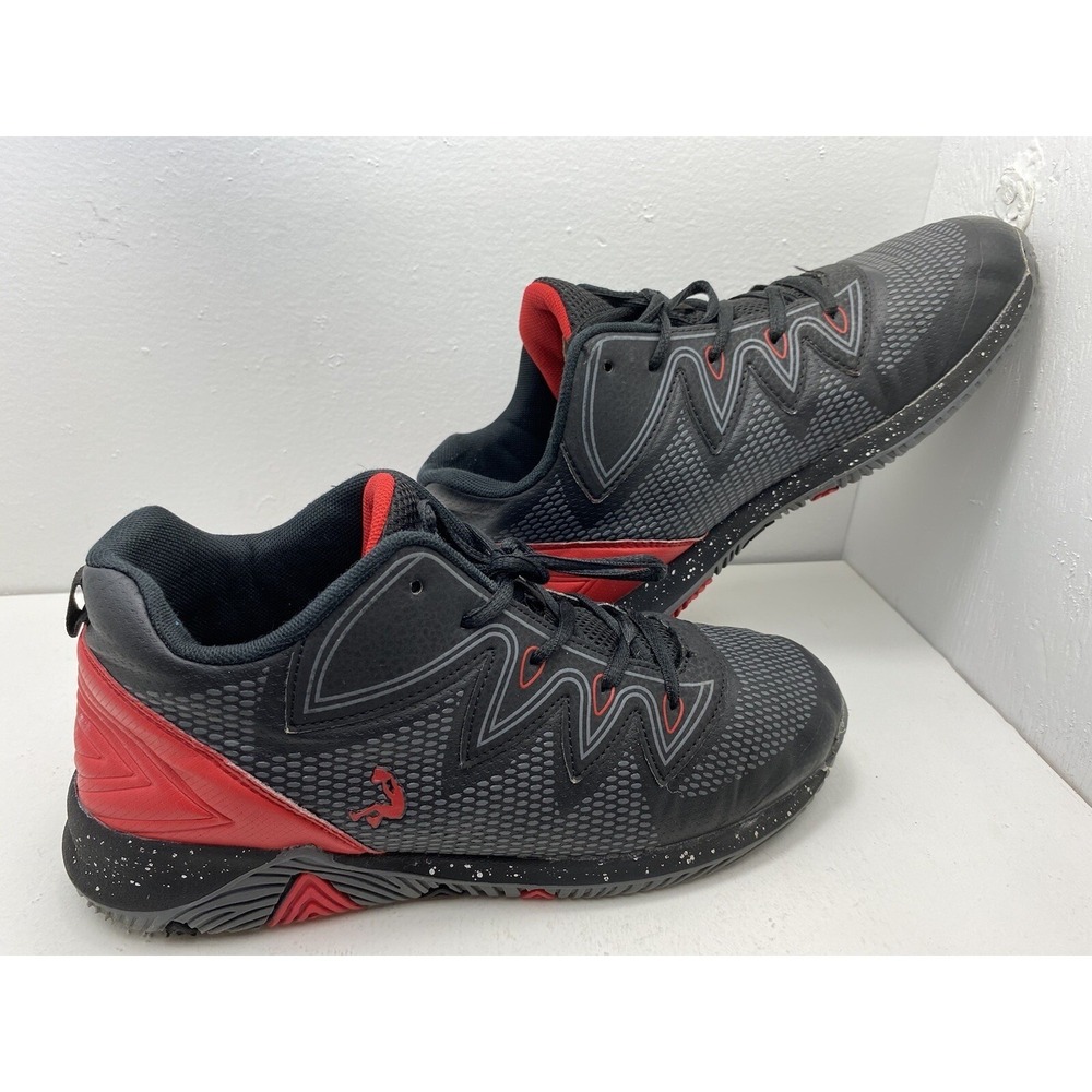 SHAQ Boys' Plaster Basketball Sneaker, Black / Red, Size 6
